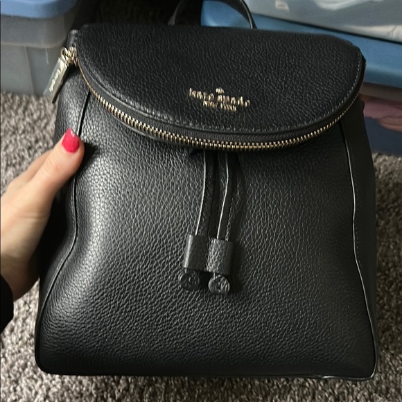 Kate Spade Black Pebble Leather Backpack - Picture 4 of 12